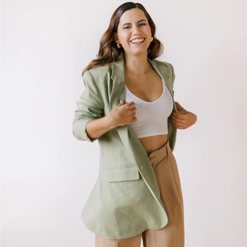 Green Linen PWR WMN Blazer - XXL - Small Women Owned Business!